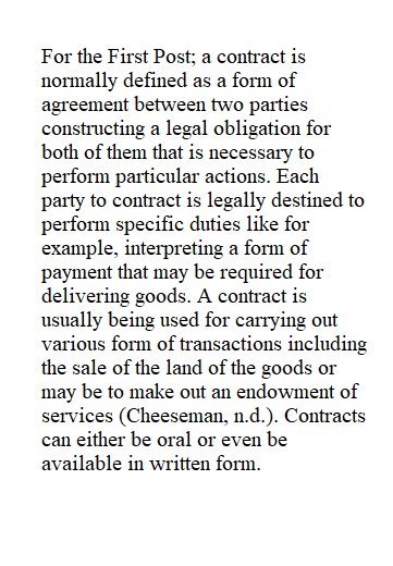 Contract Formation DQ